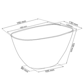 Plastic clear transparent ovale flowerpot COUBI 20 cm with raised bottom