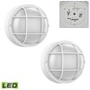 2 Pack 8" Bulkhead LED Light White Round Nautical Light,Outdoor