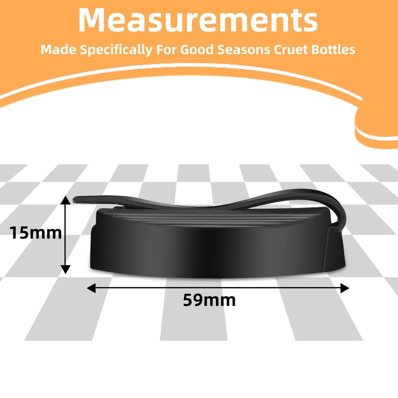 2 Pack Silicone Cruet Lid for good seasons,Black Crute Bottle