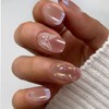 IQXGE 20Pcs Light Purple Semi Cured Gel Nail Strips French