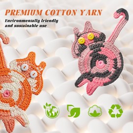 Cute Cat Cup Coasters - Gifts for Cat Lovers, Woven Creative Knitted Coaster for Coffee and Tea, Funny Drink Insulation Table Protection Desktop Gifts (4PCS)