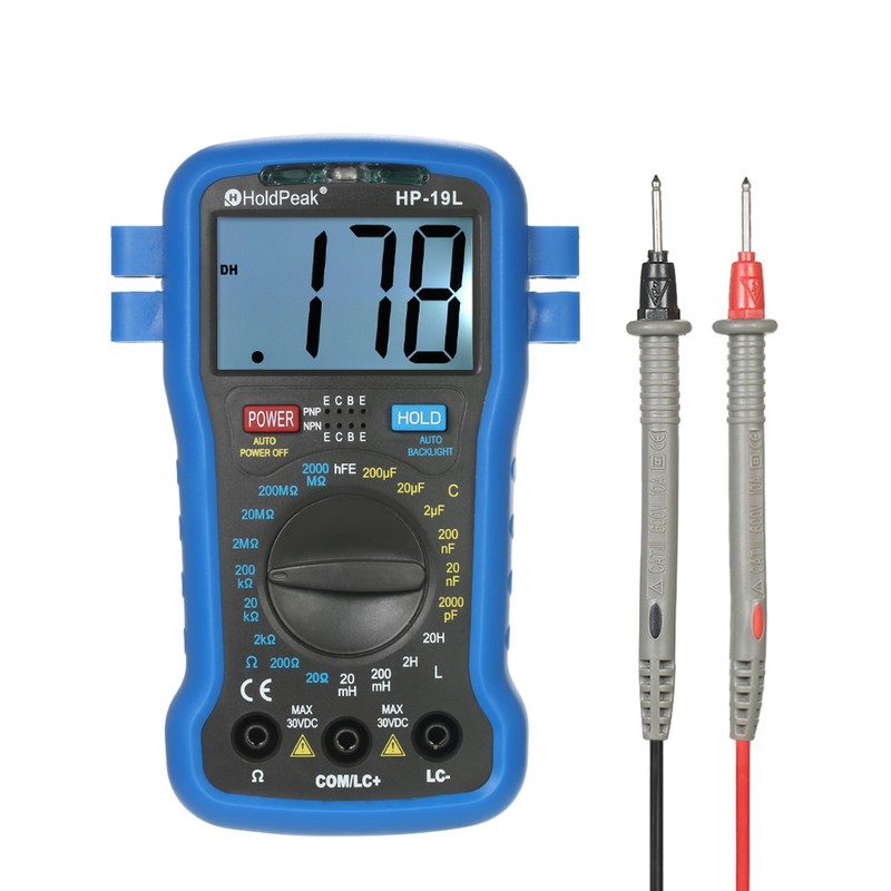 HoldPeak Backlight LCD Digital LCR Multimeter Resistance Capacitance Inductance Transistor