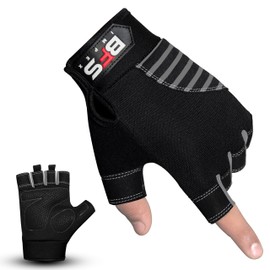 BFS IMPEX Gym Gloves for Weight Lifting,Workout Gloves with Full Palm Protection–Breathable Fitness Glove for Men & Women,Powerlifting,Crossfit,Pull Ups,Cycling,Gym Training (Grey, S)