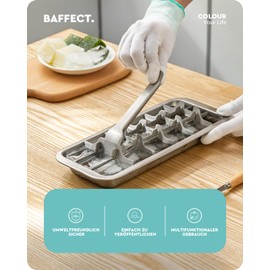 Baffect Stainless Steel Ice Cube Tray for Food, Easy Release and Multifunctional, with Gloves for Freeze Protection (18 Cubes)