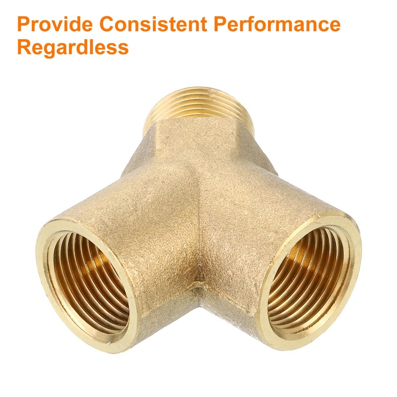 uxcell Brass Tee Pipe Fitting, 3/8" x 3/8" x 3/8"