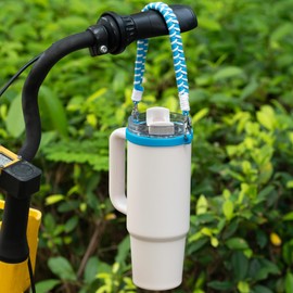 Soledea Water Bottle Handle Fit 8-40 oz Bottle, Handmade Braided Lanyard Silicone Loop Water Bottle Handle Strap, Water Bottle Accessories for Walking, Hiking, Traveling