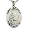 St Anthony Solid Pewter One Inch Saint Medal with Stainless