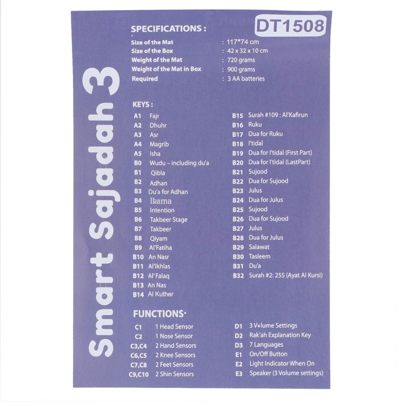 Music Interactive Prayer Mat 36 Modes Adjustable Electronic Muslim Interactive