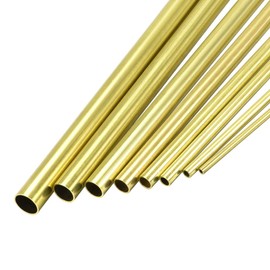 uxcell Brass Tube, 2.5mm 3.5mm 4.5mm 5.5mm 6.5mm 7.5mm 8.5mm 9.5mm OD x 0.5mm Wall Thickness 300mm Length Seamless Round Pipe Tubing, Pack of 8