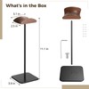 SWEWARM Headphone Stand with Walnut Wood Top, Gaming Headset Holder,