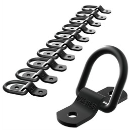 Motorcycle Tie Down Anchor Hooks, Heavy Duty Alloy Steel 10 Pieces Dirt Bike Tie Down Rings Accessories for Truck, RV, Trailer, Truck, Bed Tension Anchors (Black, 10 Pack)