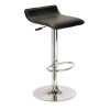 Modern Contemporary Black Faux Leather Bar Stool with Chrome Base