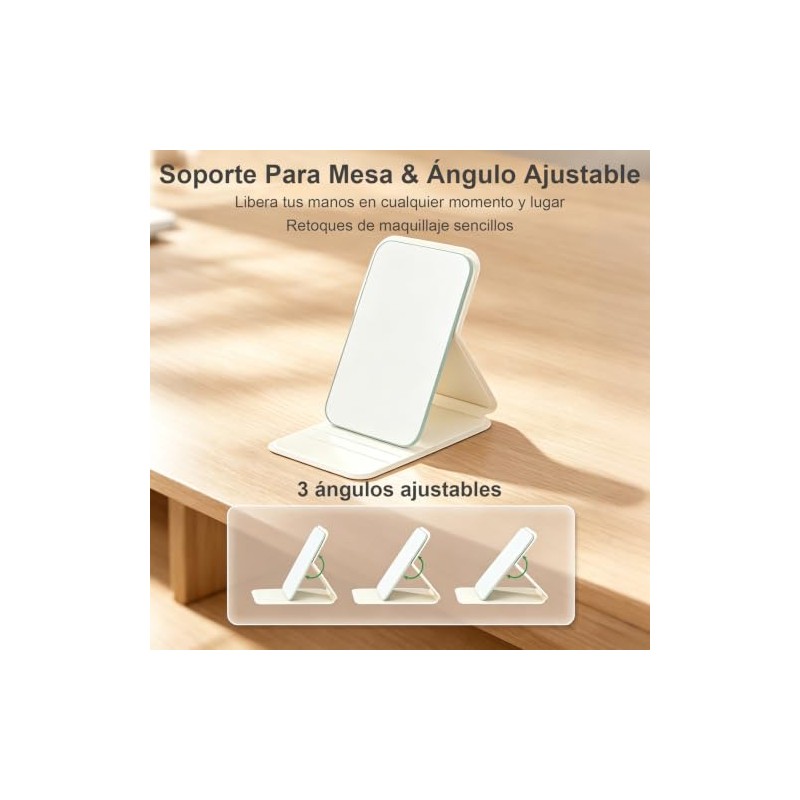 Espejo Portátil Plegable Set 4 Piel Sintética para Viaje y