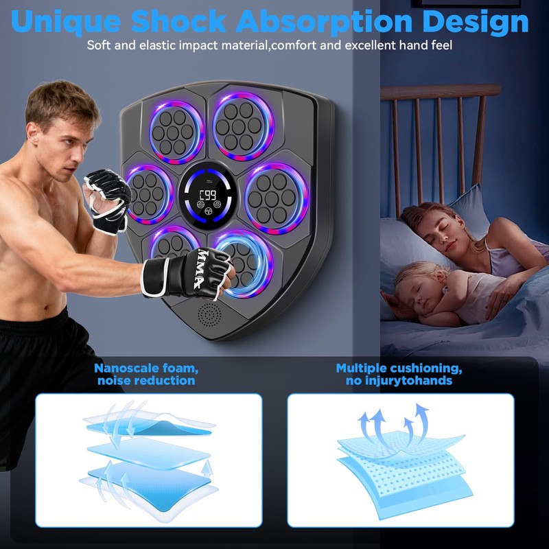 JUOIFIP Music Boxing Machine, Smart Boxing Machine for Adults with