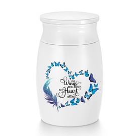 Small Urn for Human Ashes 3 Inch Butterfly Mini Urns Aluminium Memorial Keepsake Urn Mini Cremation Funeral Urn Ashes Holder