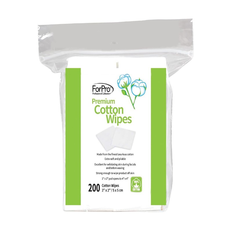 ForPro Professional Collection Premium Cotton Wipes, 100% Cotton, Extra-Soft, for