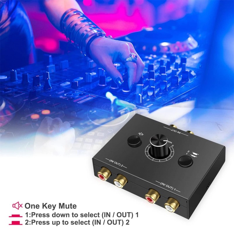 Universal RCA Stereo Audio Switch Stereo Audio Bi-Directional Switcher With