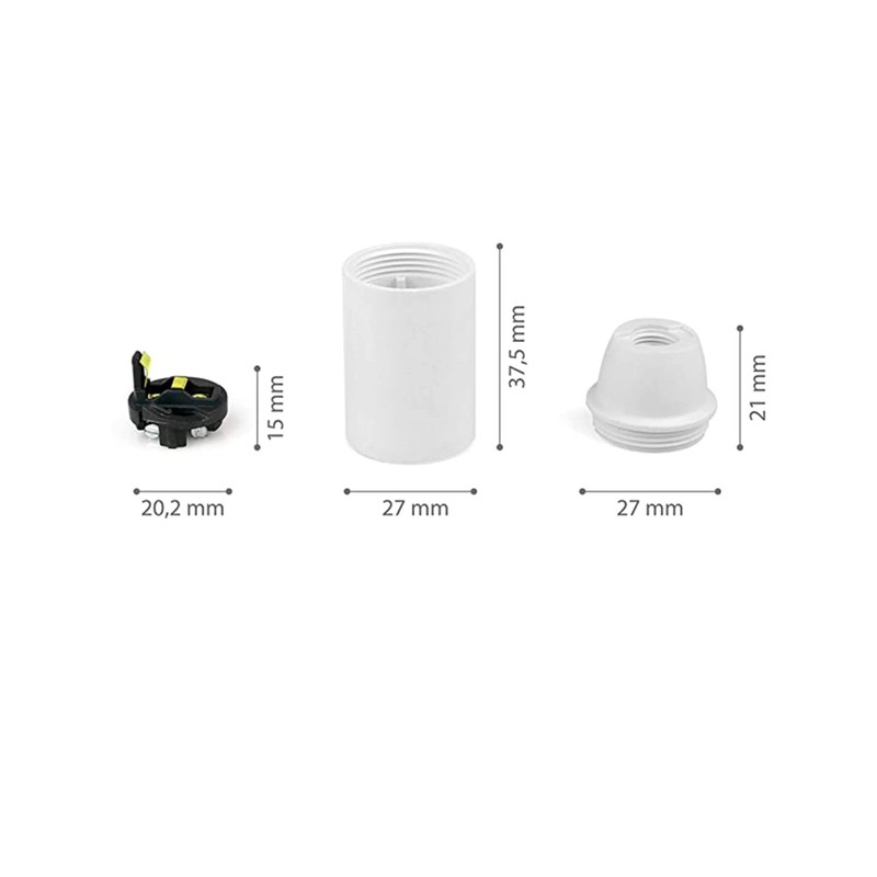 HALOTEC Pack of 4 E14 Bulb Sockets, White, Smooth Small