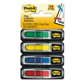 Post-it 684ARR3 Arrow 1/2-Inch Page Flags, Blue/Green/Red/Yellow, 24/Color, 96-Flags/Pack