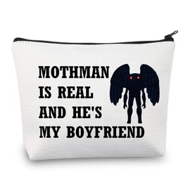 BDPWSS Mothman Makeup Bag Mothman is Real and He’s My Boyfriend Gift for Cryptozoology Gift Monster Spooky Weird Gift (Moth Man CA)