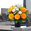 Artificial Cemetery Flowers in Pots, Artificial Chrysanthemums Lily Daisy with