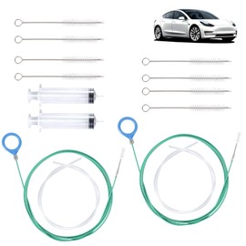 Auto Sunroof Drain Cleaning Tool, 118in Long Pipe Cleaners Include Cleaning Brush, Syringe & Syringe Hose Soft Drain Brush Pipe Cleaner for Car Wiper Sunroof Trunk Drains Hole