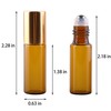 MaxMau 24 Pack 5ml Amber Glass Roller Bottles for Essential