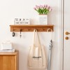 TRWISWDC Coat Rack Shelf Wall Mounted Oak Wood Entryway Shelf