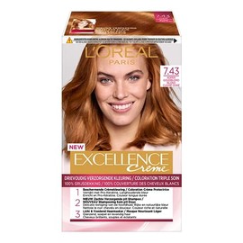 L'OrÃ©al Paris Excellence Creme 7.43 Haarfarbe Rot - Haarfarbe (Rot, Blond CuuvrÃ© Gold, Belgien, 63 mm, 100 mm, 163 mm)