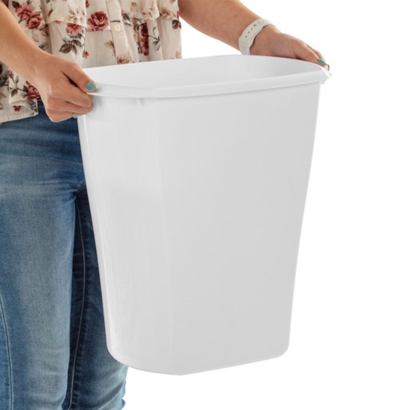 Sterilite 5.5 Gallon Rectangular Wastebasket, Open-top, Medium Sized Trash Can