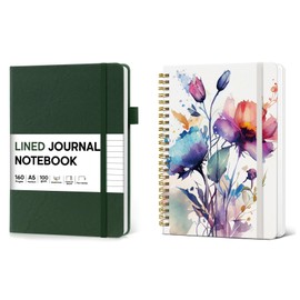 Taja A5 Lined Journal Notebook 160 Pages and A5 Spiral Lined Notebook 140 Pages