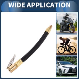 INFINAUTO Tire Inflator Extension Tube 6.30inch M8x0.8 7.8mm ID for Car Motorcycle Bicycle Air Pump Extend Hose Adapter Tire Valve Nylon Black Durable