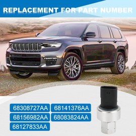 JDMON A/C Pressure Switch Refrigerant Transducer Valve Compatible with Chrysler 200 300, Dodge Ram 1500 2500, Jeep Cherokee Wrangler 2006-2021 Replacement for 68308727AA 68141376AA
