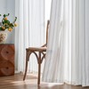 jinchan White Curtains Grey Striped Curtains 84 Inch Length for