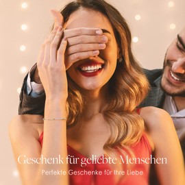 LOUISA SECRET Women's Layered Bracelet with Zirconia Pendants Double Chain Women's 925 Sterling Silver Gold Bracelets Adjustable Valentine's Day Mother's Day Birthday Christmas Gifts for Her Women,