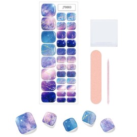 FANGCUU Foot Gel Nail Stickers, Hardening Type, Set of 32 Pieces, Easy Application, Waterproof Nail Tips, UV Light Compatible, Pedicure, Easy to Apply and Remove (JT-0003)