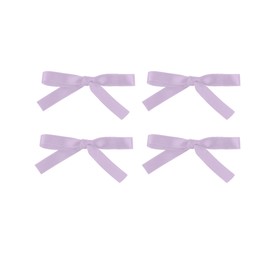 3.25 Inch Satin Ribbon Hair Bows with Alligator Clips, Set of 4 (Lavender)