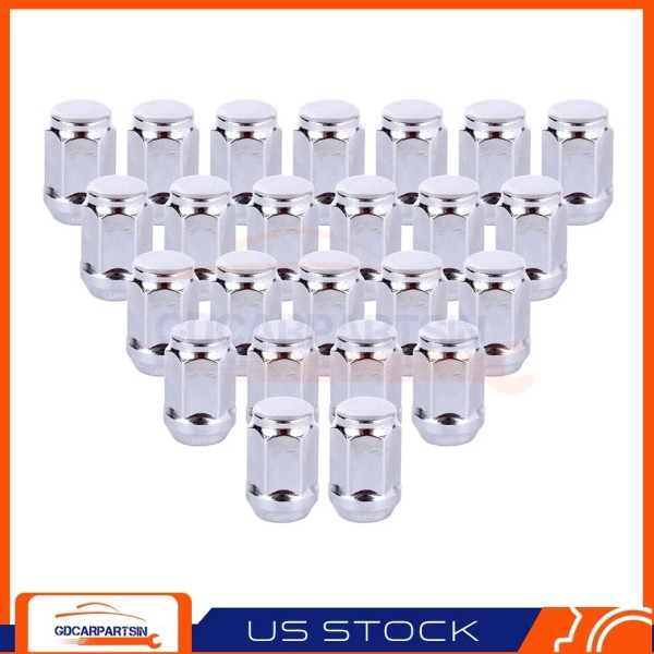 gdcarpartsin 24 Chrome 1/2-20 Socket drive 3/4"(19mm) Lug Nuts Fits