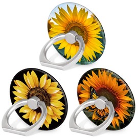 Bonoma Cell Phone Ring Holder Stand, 3 Pack Sunflowers 360 Rotation Universal Smartphone Ring Grip Stand Compatible with Smartphones and Tablets