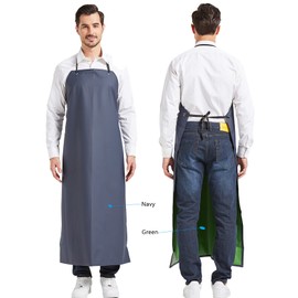 Nanxson Men's Women's Waterproof Apron Thickened PVC Work Apron Meat Apron Butcher Apron, Green