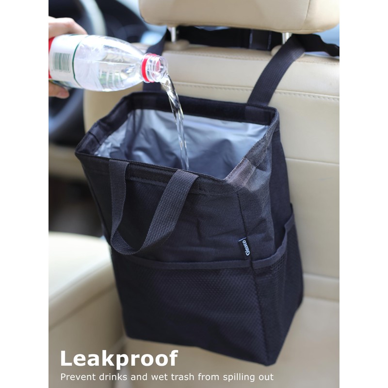 Ginsco New Leak-Proof Travel Trash Bag, Hanging Car Trash Can