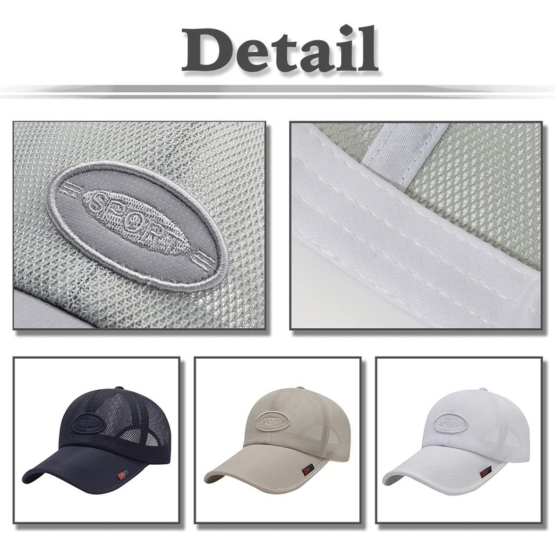 White Fang CA557 Hat, English Letters, Logo, Mesh Cap, Running,
