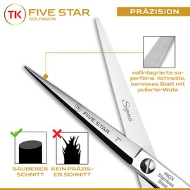TK FIVE STAR SOLINGEN® Sigma Professional 7 Inch Razor Edge Hairdressing Scissors, Hair Scissors, Beard Scissors, Hair Cutting Scissors, Rustproof for Women, Men, Hairdressers, Salons and Children for