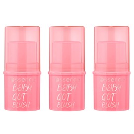 essence baby got blush, blush, no. 10, pink, natural, radiant fresh, vegan, alcohol-free, paraben-free, microplastic particles, pack of 3 (3 x 5.5 g)