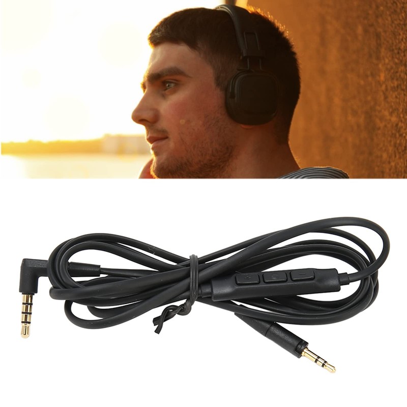 Replacement Headphone Cable, Sound Control Buttons, 3.5mm to 2.5mm Male