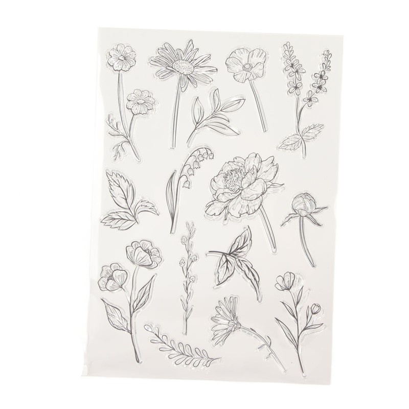 6pcs Clear Stamps Innovative Decorative Flower TPR Clear Stamps for