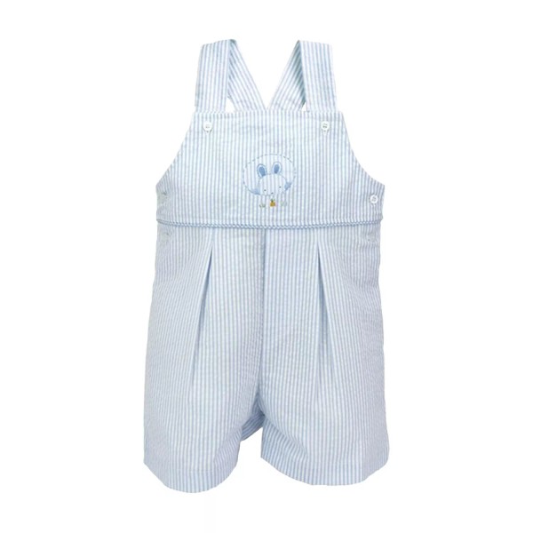 Bunnies By The Bay Peek-A-Boo Shortalls Romper, Blue, 6-9 Months