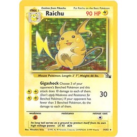 Pokémon Raichu Holofoil - Fossil - 14 [Toy]
