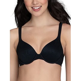 Vanity Fair Women's Perfect T-Shirt Bra, Body Shine Full Coverage, Lightly Lined Cups up to DD, Underwire-Black Jacquard, 38DD