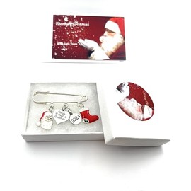 Baby's First Christmas 2024 Nappy Pin Baby Brooch Keepsake Charms with Gift Box